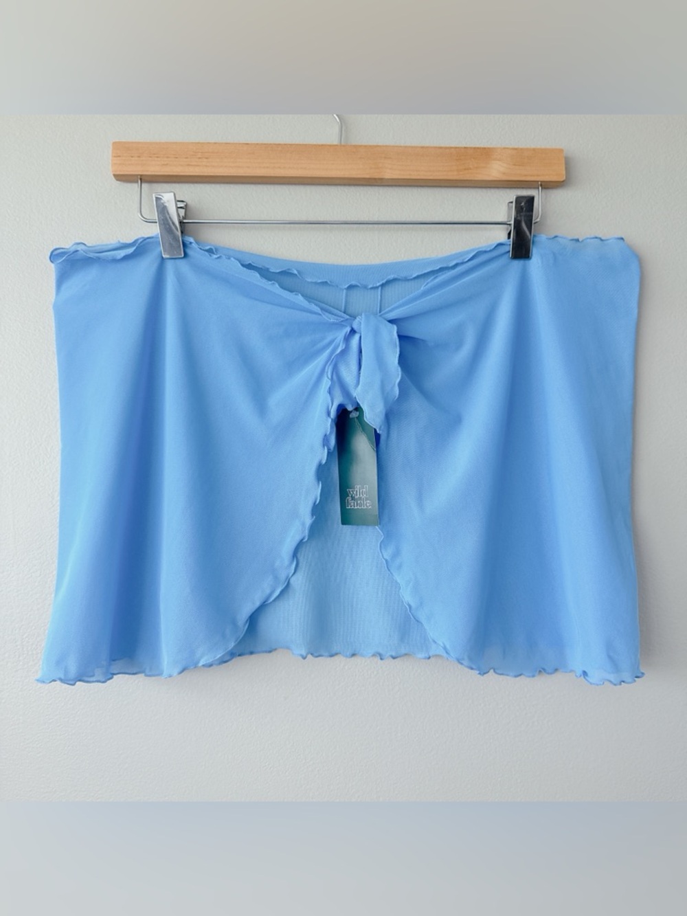 Wild Fable Sarong beach cover up NWT light blue tie front stretchy small medium